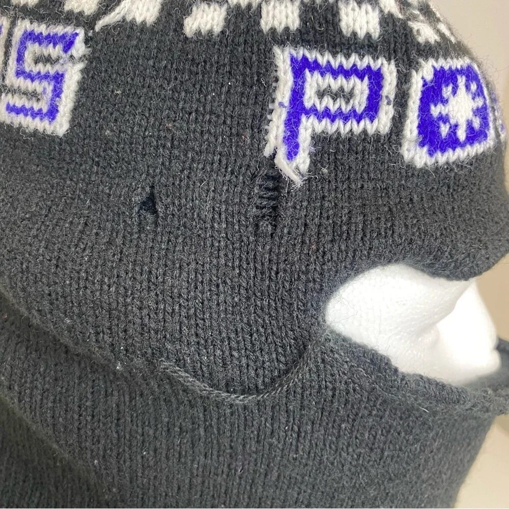 Vintage Polaris Snowmobile Racing Knit Full Face Mask Robber Balaclava Beanie